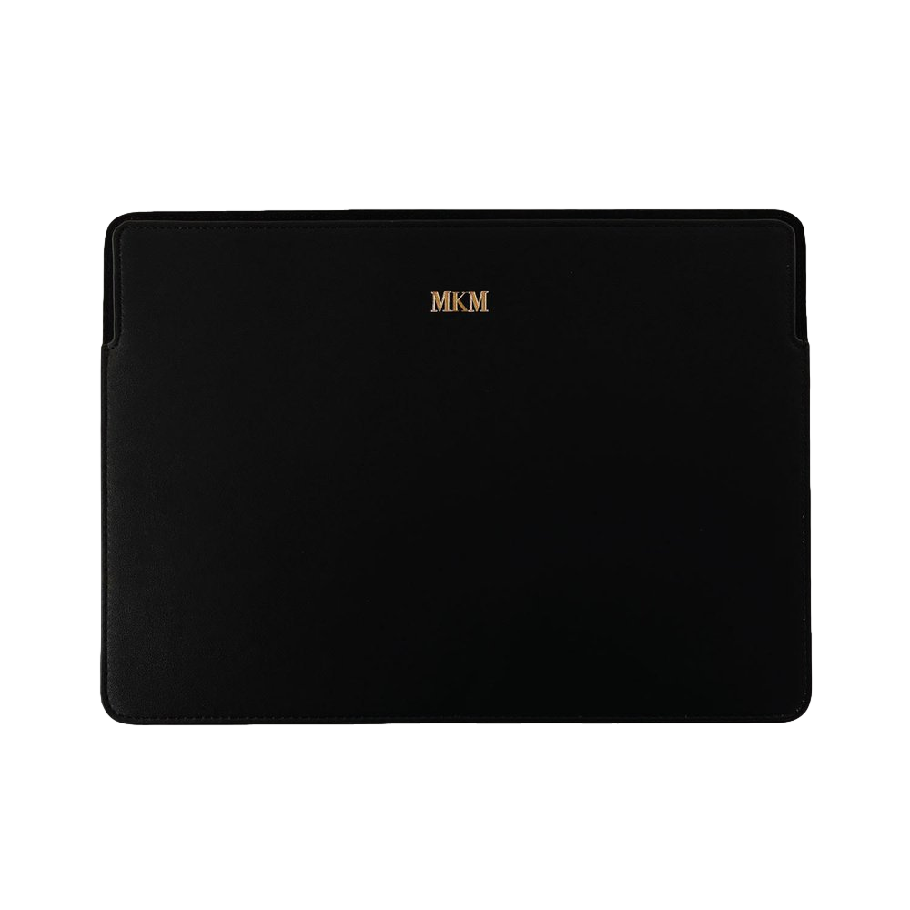 Personalized Custom Black Macbook Air Pro Leather Sleeve - Case